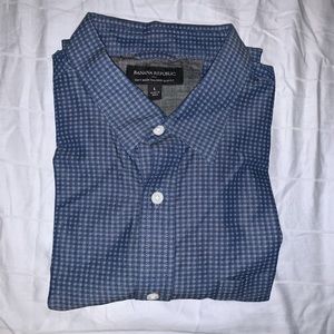 Blue micro pattern button down
